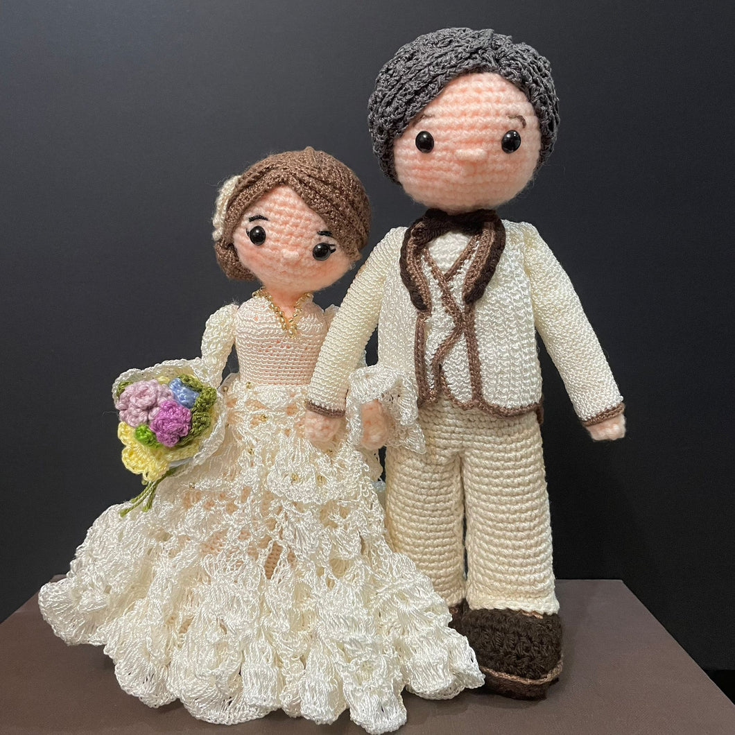 One and Only Crochet Wedding Couple Dolls